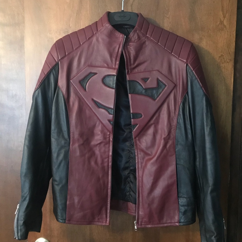 Genuine leather Superman jacket